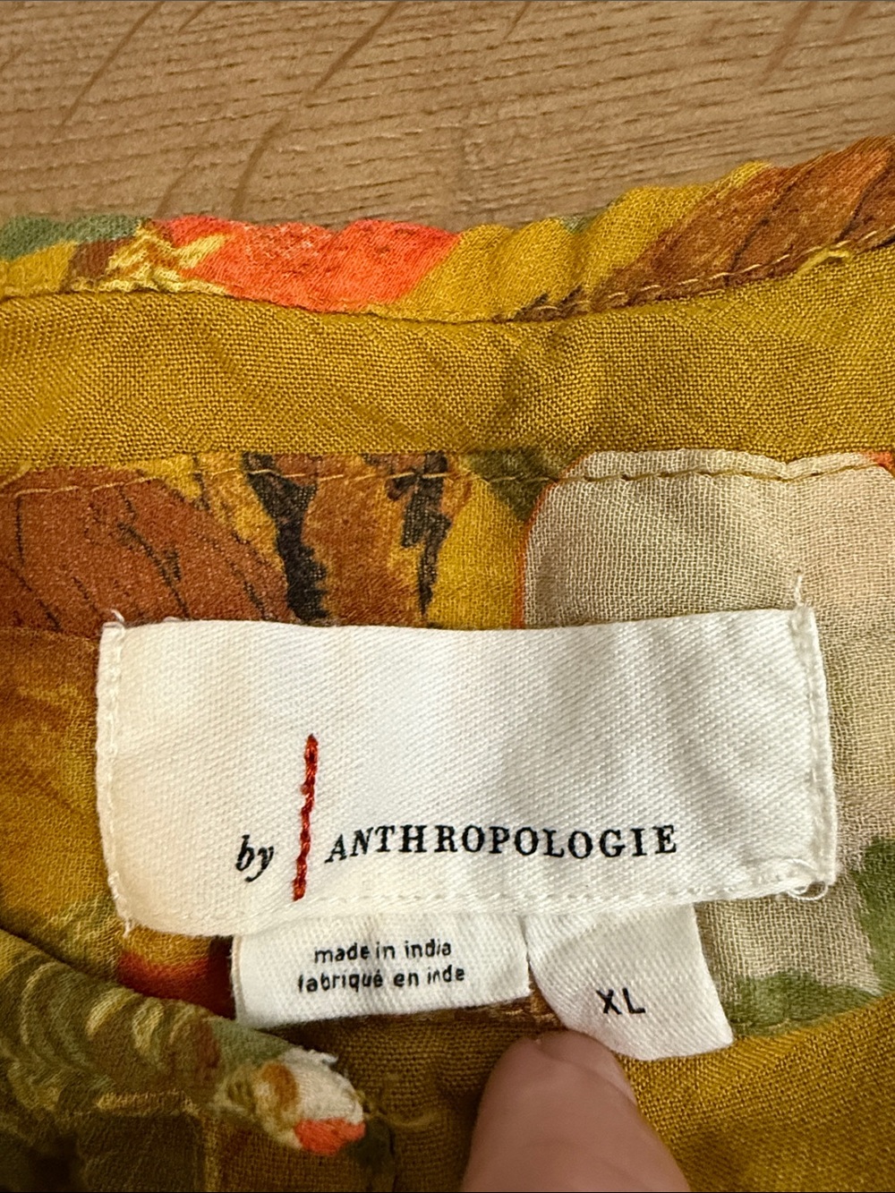Anthropologie Floral Autumn Yellow Printed Tiered Maxi Dress Size XL - Picture 3 of 6